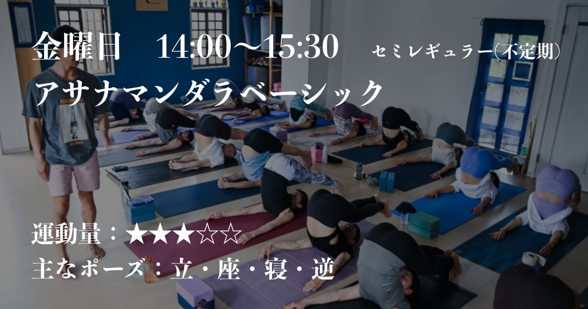 金曜日、kazuya先生のアサナマンダラベーシック